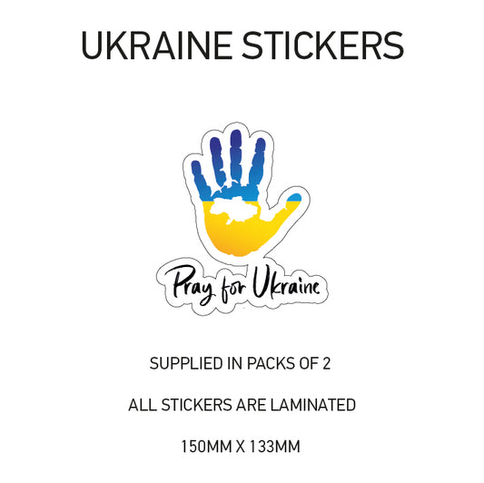 WAR04 Pray for Ukraine sticker 150mm x 133mm
