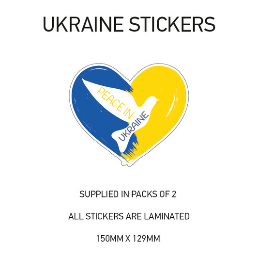 WAR05 Peace in Ukraine sticker 150mm x 129mm