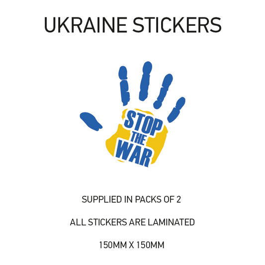 WAR06 Stop the War Ukraine sticker 150mm x 150mm