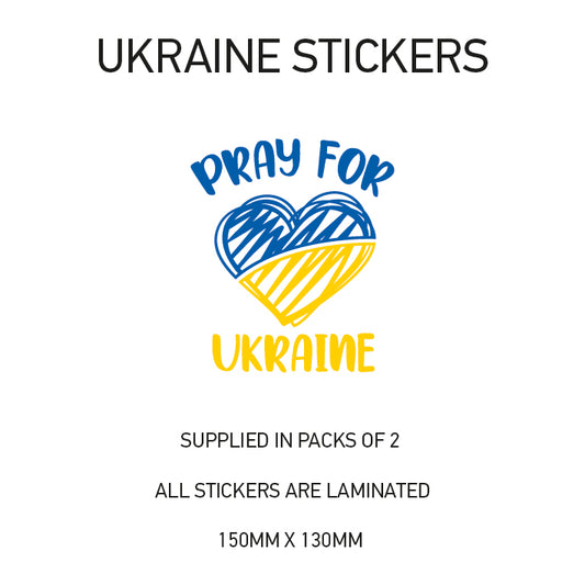 WAR08 Pray for Ukraine sticker 150mm x 130mm