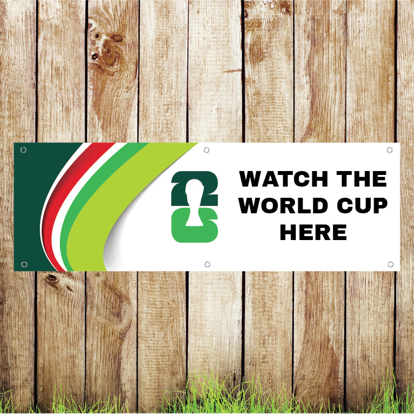WC1BAN World Cup Pub Banner Indoor/Outdoor Waterproof PVC with Eyelets