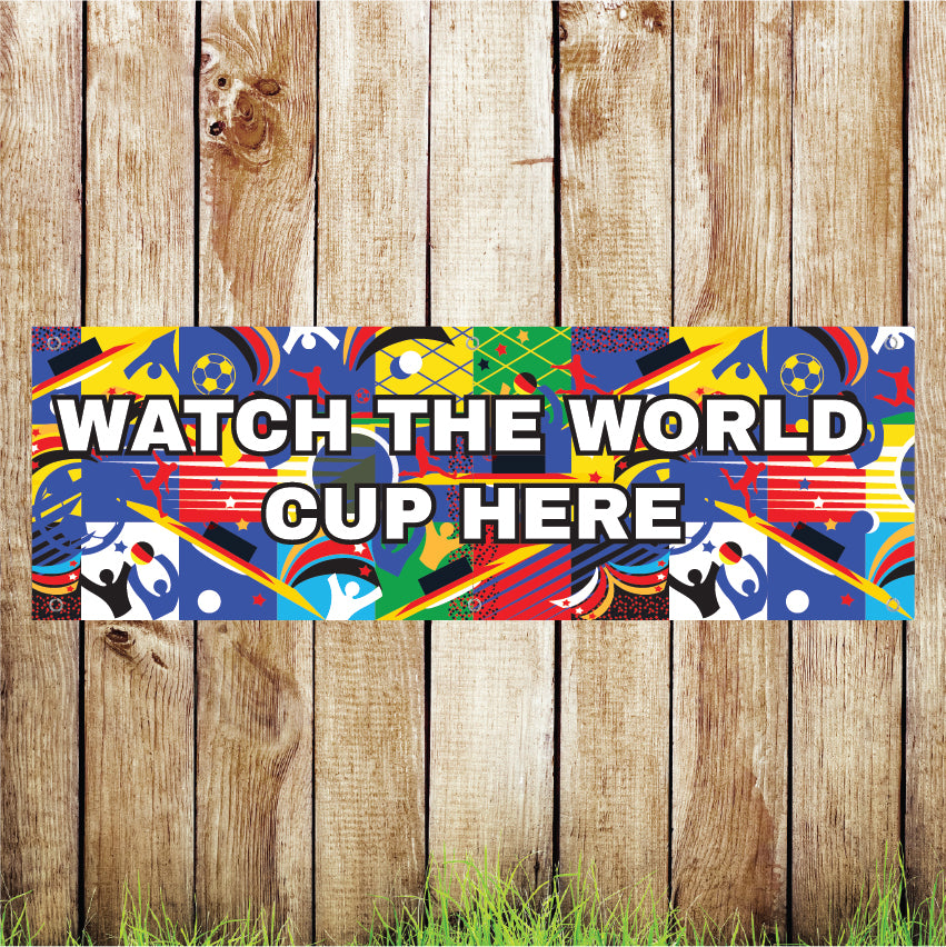 WC2BAN World Cup Pub Banner Indoor/Outdoor Waterproof PVC with Eyelets