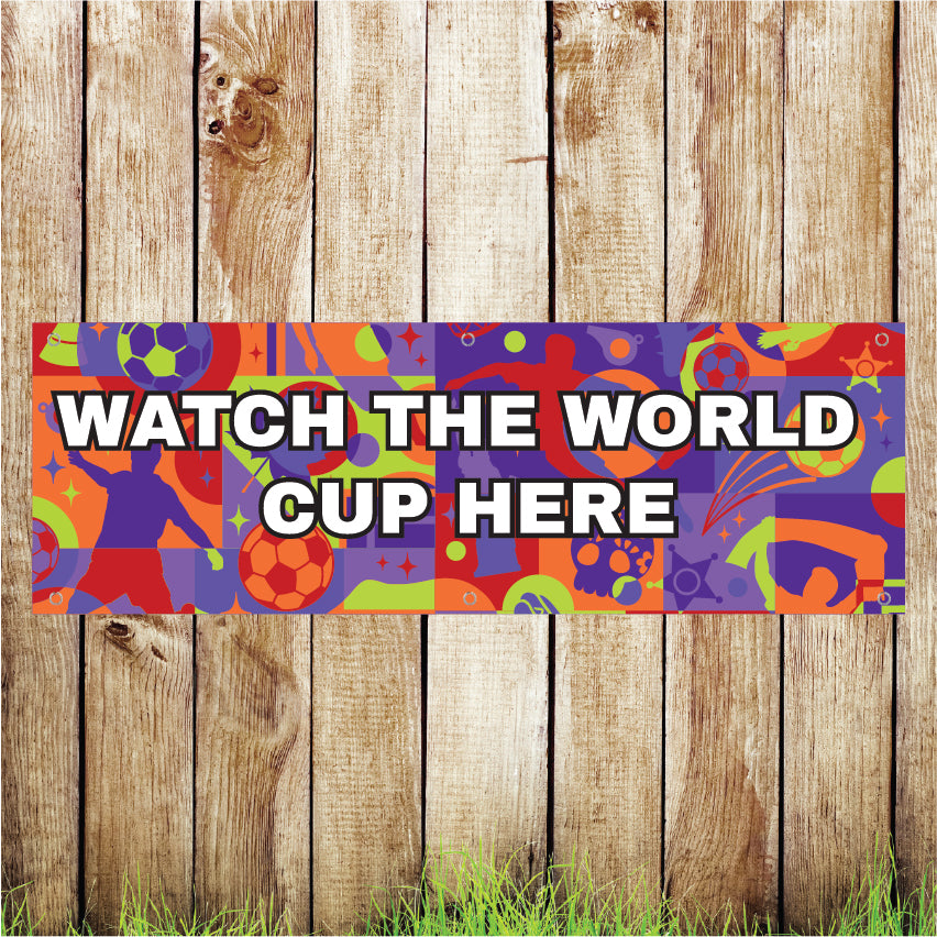 WC3BAN World Cup Pub Banner Indoor/Outdoor Waterproof PVC with Eyelets