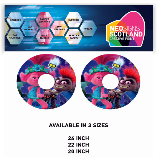 WCGW005 Trolls 24 Inch Wheelchair Spoke Guard Sticker