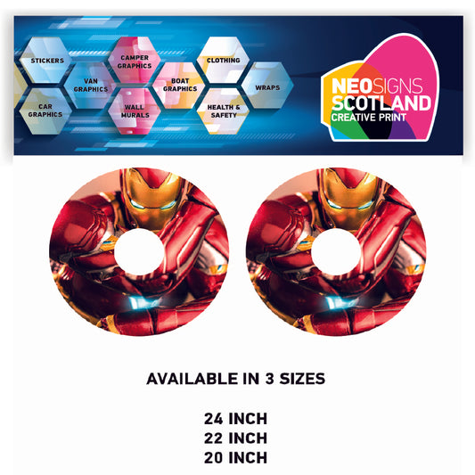 WCGW015 Iron Man 24 Inch Wheelchair Spoke Guard Sticker