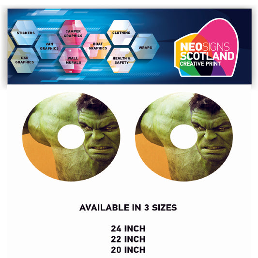 WCGW016 Hulk 24 Inch Wheelchair Spoke Guard Sticker