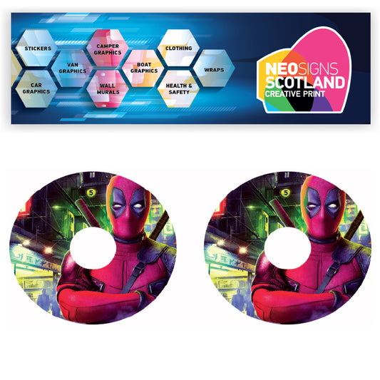 WCGW017 Deadpool 20 Inch Wheelchair Spoke Guard Sticker