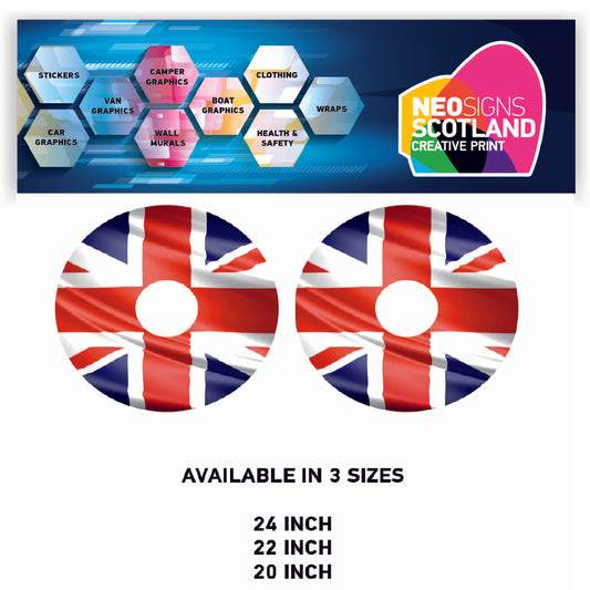 WCGW052 UK Flag 24 Inch Wheelchair Spoke Guard Sticker