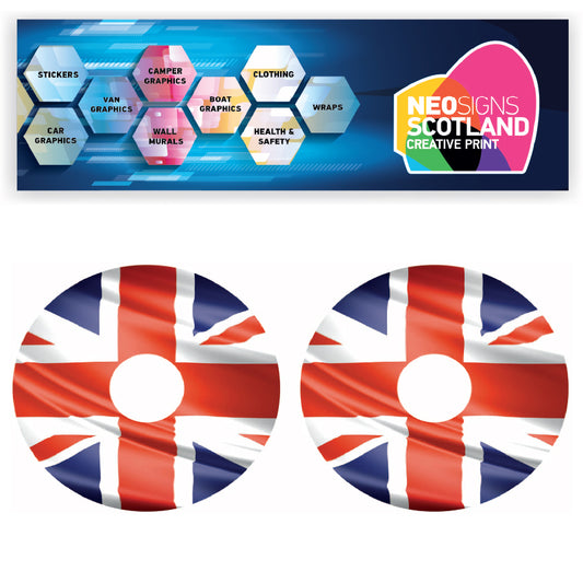WCGW052 UK Flag 22 Inch Wheelchair Spoke Guard Sticker