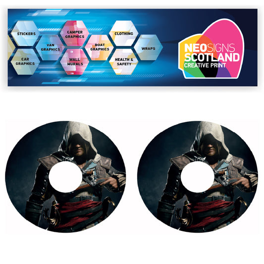 WCGW054 Assassins Creed 22 Inch Wheelchair Spoke Guard Sticker