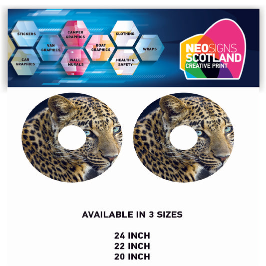 WCGW058 Leopard 24 Inch Wheelchair Spoke Guard Sticker