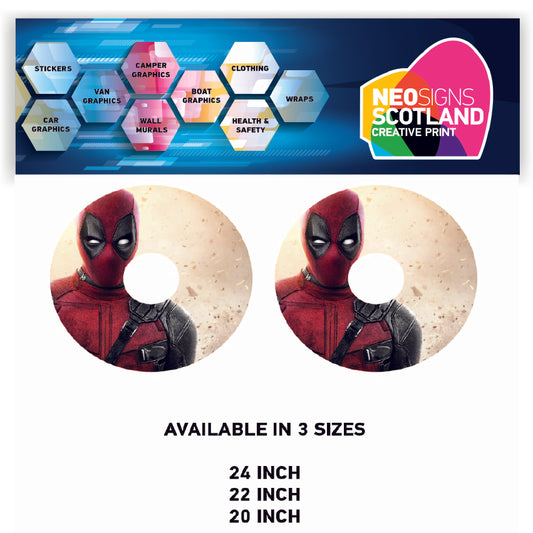WCGW063 Deadpool 24 Inch Wheelchair Spoke Guard Sticker