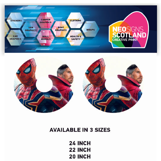WCGW073 Spiderman 24 Inch Wheelchair Spoke Guard Sticker