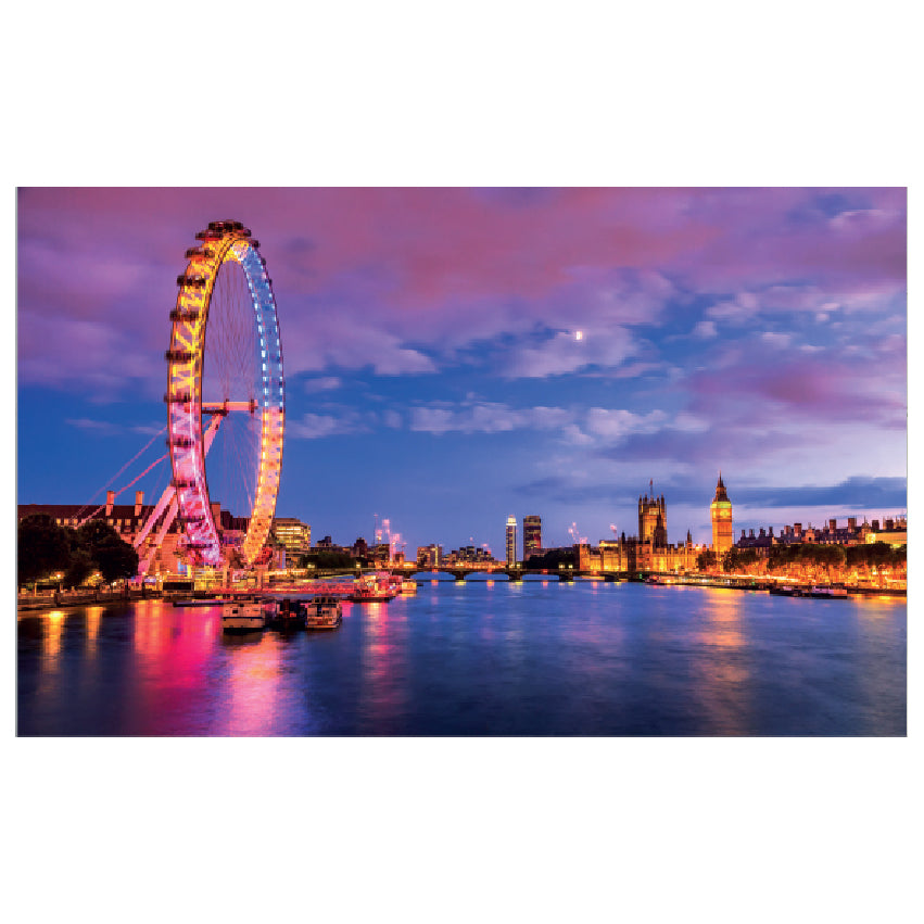 WG011 London Eye On The River Thames In London At Night Wall Sticker Vinyl Available in 3 Sizes