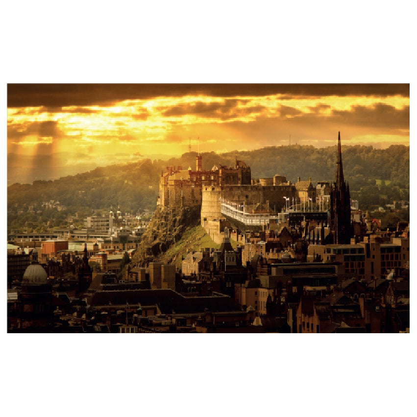 WG013 Edinburgh Castle At Sunrise Wall Sticker Vinyl Available in 3 Sizes