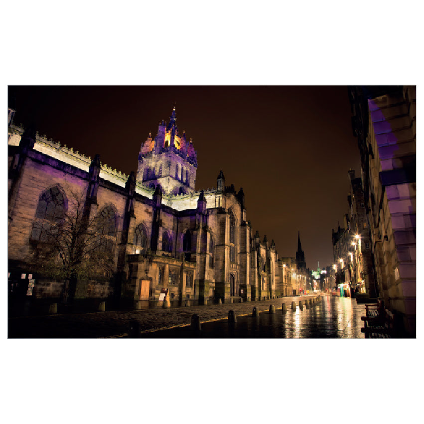 WG014 Royal Mile Edinburgh at Night Wall Sticker Vinyl Available in 3 Sizes