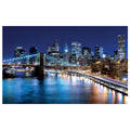 WG015 Brooklyn Bridge New York At Night Wall Sticker Vinyl Available in 3 Sizes