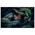 WG038 Leopard Face Peaking Through Leaves Wall Sticker Vinyl Available in 3 Sizes