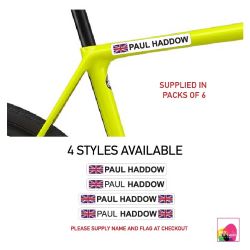 Bike White Personalised Bike Frame Name Stickers Cycle Cycling Frame Helmet Decals