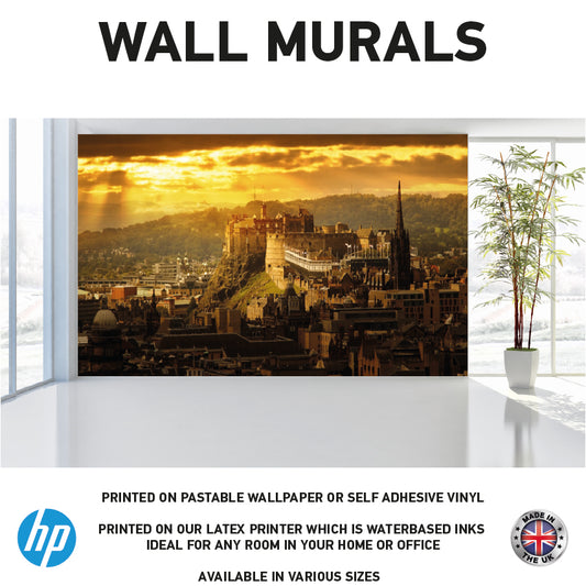 WM0013 Edinburgh Castle at sunrise Wall Murals WallPaper Print Decal sticker