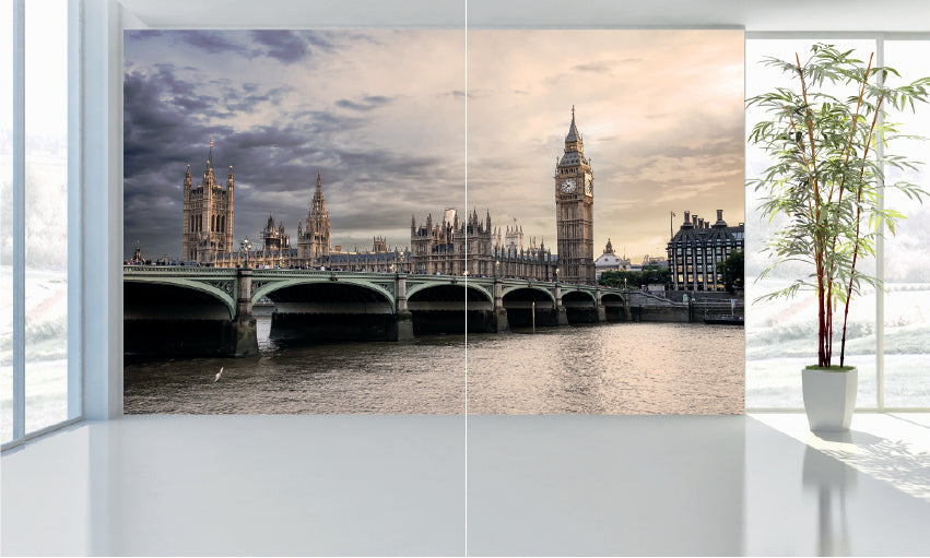 WM002 Big Ben London Bridge Wall Murals WallPaper Print Decal sticker