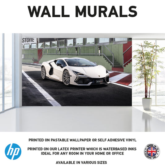 WM0069 Supercar White Vehicle Wall Murals WallPaper Print Decal sticker