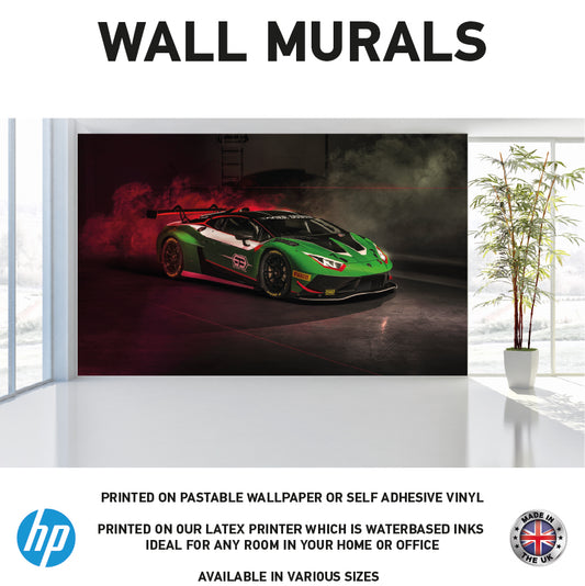 WM0071 Green Supercar Vehicle Wall Murals WallPaper Print Decal sticker