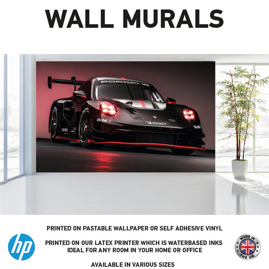 WM0080 Racing Car Black Vehicle Wall Murals WallPaper Print Decal sticker