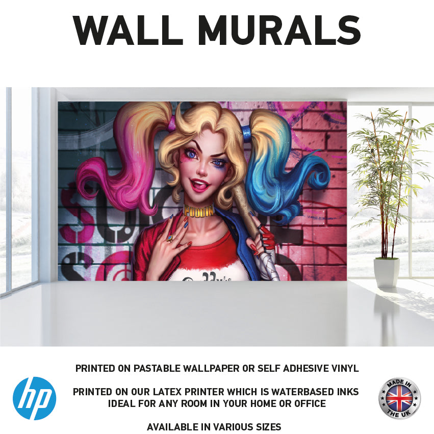 WM0082 Harley Squad Girl Wall Murals WallPaper Print Decal sticker