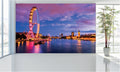 WM011 London Eye Thames River Wall Murals WallPaper Print Decal sticker