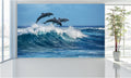 WM020 Three Dolphins Wall Murals WallPaper Print Decal sticker