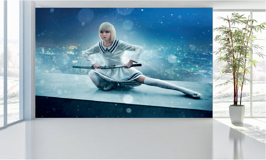 WM061 Anime Women Fighter Wall Murals WallPaper Print Decal sticker