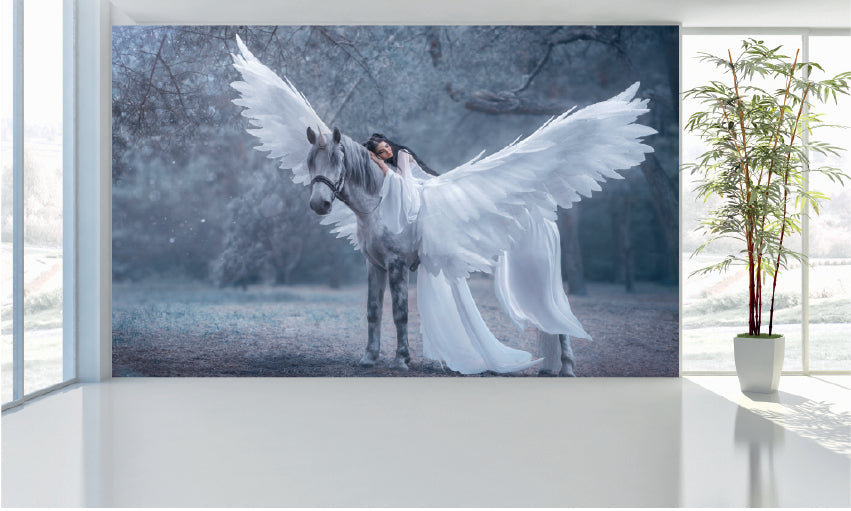 WM092 Unicorn and Angel Wall Murals WallPaper Print Decal sticker