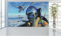 WM101 Jet Fighter Pilot Wall Murals WallPaper Print Decal sticker