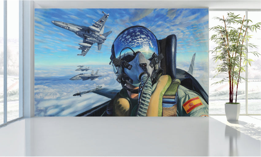 WM101 Jet Fighter Pilot Wall Murals WallPaper Print Decal sticker