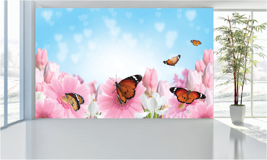 WM108 Butterfly Flower Nature Wall Murals WallPaper Print Decal sticker