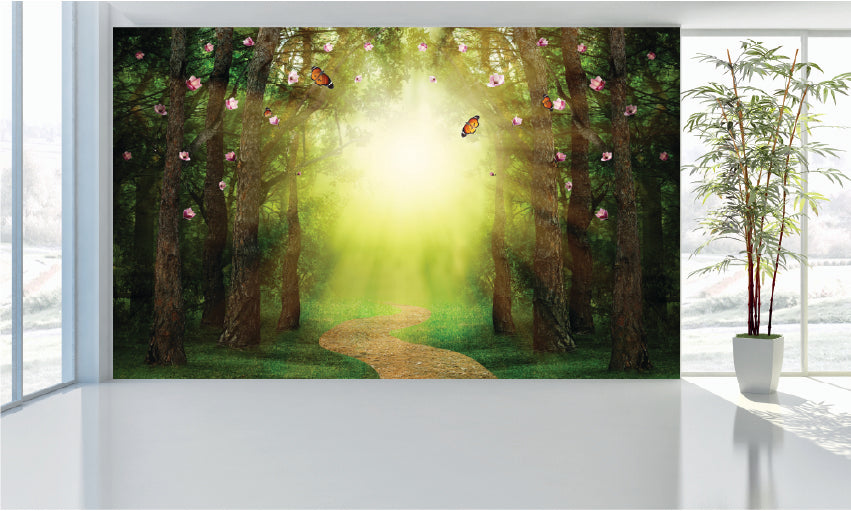 WM110 Butterflies Forrest Nature Wall Murals WallPaper Print Decal sticker