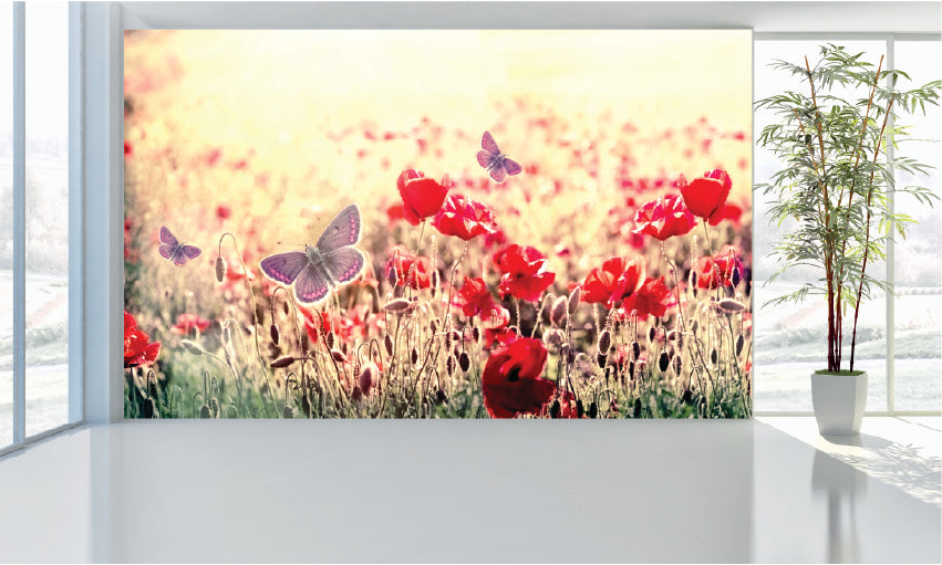 WM111 Butterflies Garden Nature Wall Murals WallPaper Print Decal sticker