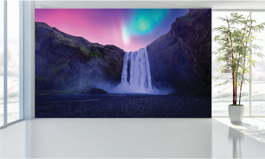 WM120 Waterfalls Northern Lights Nature Wall Murals WallPaper Print Decal sticker
