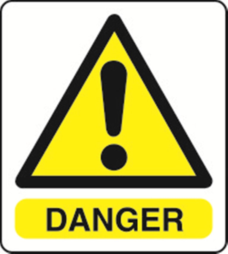 WARN036-236 Warning A5 stickers (2x148mm X 210mm) Health And Safety Warning Sticker Latex Printed