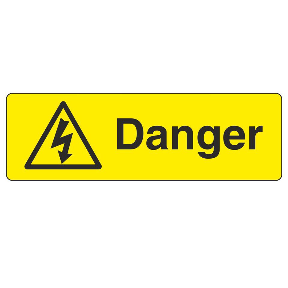 Danger Warning Stickers (100mm x 50mm) Health And Safety Warning Sticker Latex Printed MARK001B -015B