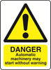 WARN036-236 Warning A5 stickers (2x148mm X 210mm) Health And Safety Warning Sticker Latex Printed