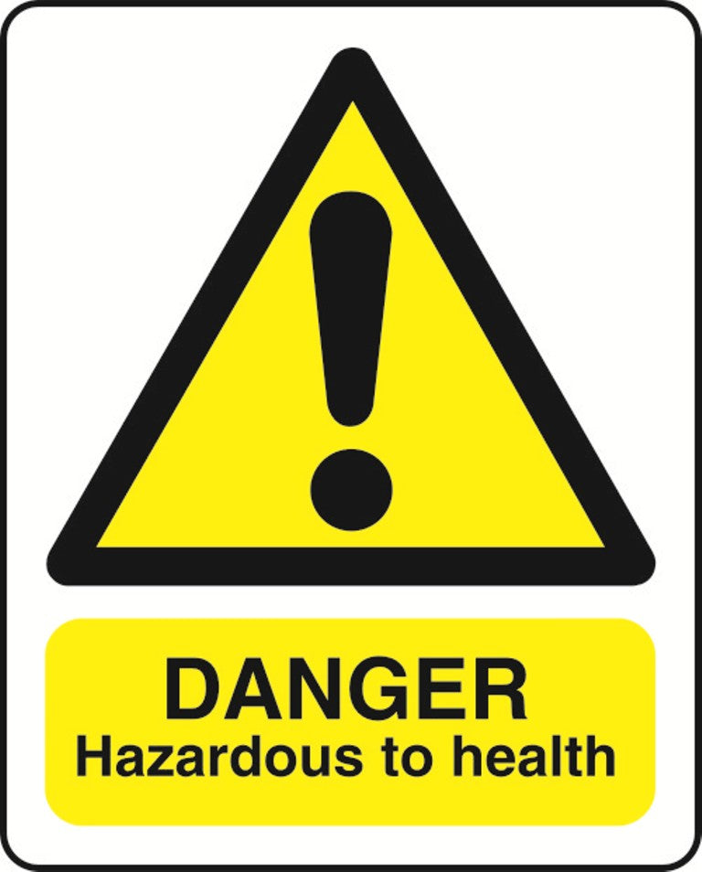 WARN036-236 Warning A5 stickers (2x148mm X 210mm) Health And Safety Warning Sticker Latex Printed