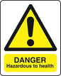 WARN036-236 Warning A6 stickers (2 x105mm X 148mm) Health And Safety Warning Sticker Latex Printed
