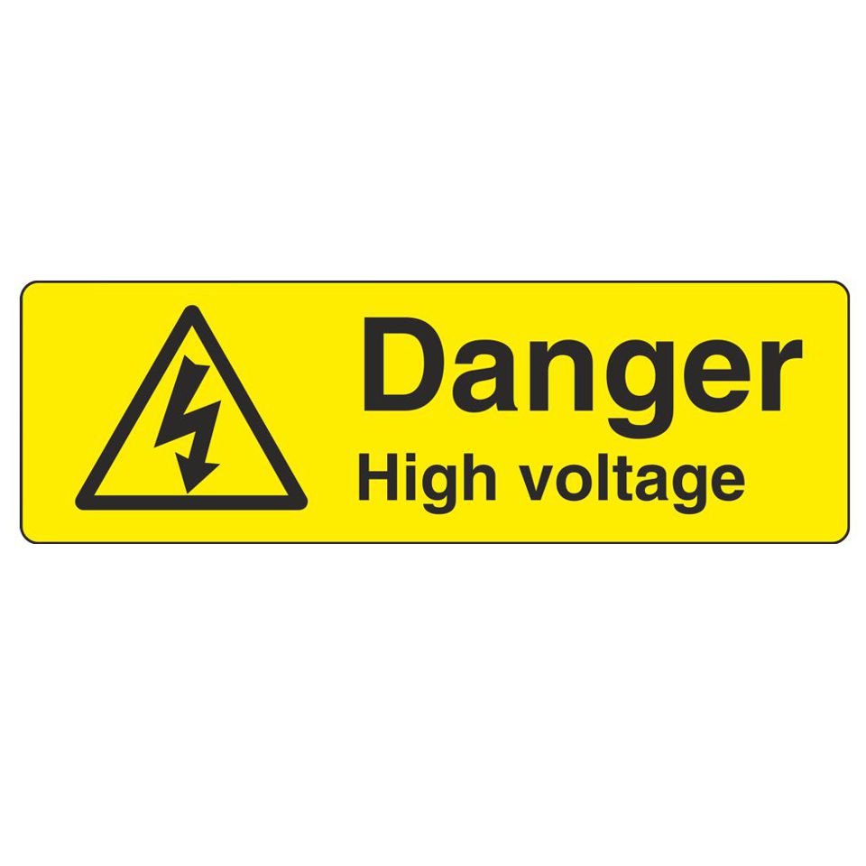 Danger Warning Stickers (100mm x 50mm) Health And Safety Warning Sticker Latex Printed MARK001B -015B