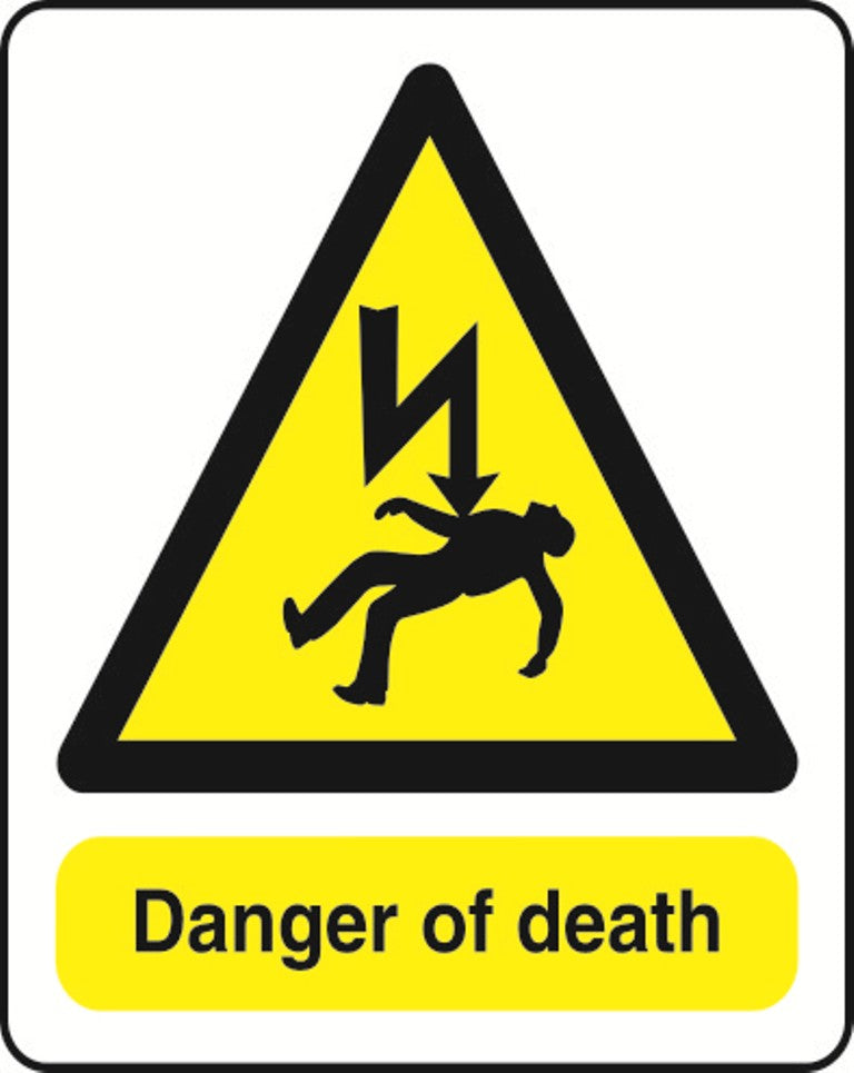 WARN036-236 Warning A5 stickers (2x148mm X 210mm) Health And Safety Warning Sticker Latex Printed
