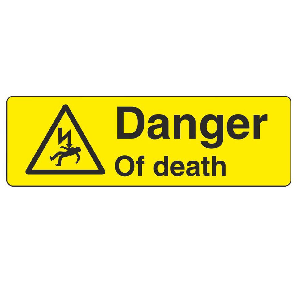 Danger Warning Stickers (100mm x 50mm) Health And Safety Warning Sticker Latex Printed MARK001B -015B
