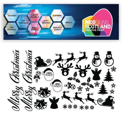 Christmas Santa Sticker Sheet Decal Xmas Wall Self Adhesive Vinyl Various Designs Available