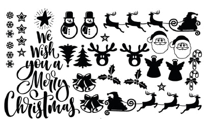 Christmas Santa Sticker Sheet Decal Xmas Wall Self Adhesive Vinyl Various Designs Available