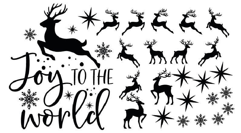 XMASC01-06 Christmas Santa Sticker Sheet Decal Xmas Wall Self Adhesive Vinyl Various Designs Available